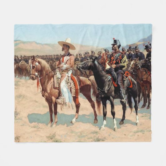 The Mexican Major van Frederic Remington (1889) Fleece Deken (Voorkant (Horizontaal))