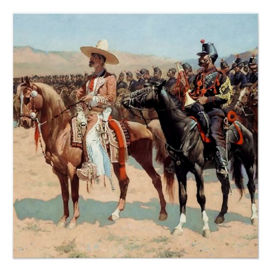 The Mexican Major van Frederic Remington (1889) Perfect Poster (Voorkant)