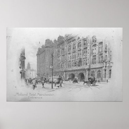 The Midland Hotel, Manchester, c.1910 Poster (Voorkant)