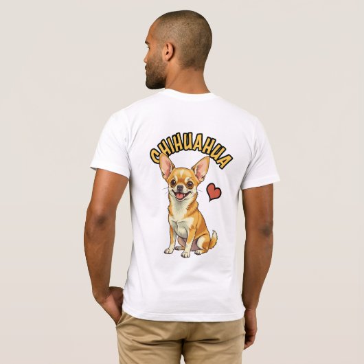 The Mighty Micro Dog Portrait - Chihuahua T-shirt (Achterkant volledig)