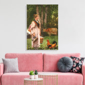 The Milk Maid (door Winslow Homer) Canvas Afdruk (Insitu (Woonkamer))