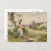 The Milkmaid, 1860 Briefkaart (Voorkant / Achterkant)