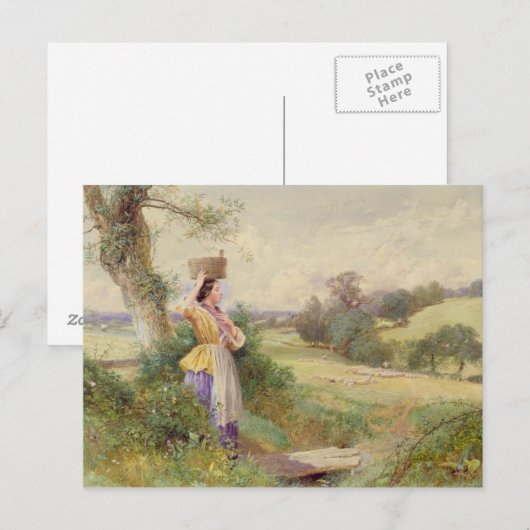 The Milkmaid, 1860 Briefkaart (Voorkant / Achterkant)