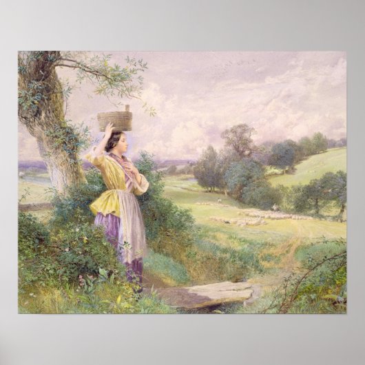 The Milkmaid, 1860 (m/c op papier) Poster (Voorkant)