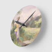 The Milkmaid, 1860 (m/c op papier) Ronde Klok (Hoek)