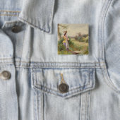 The Milkmaid, 1860 Vierkante Button 5,1 Cm (In situ)