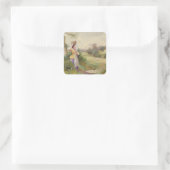 The Milkmaid, 1860 Vierkante Sticker (Tas)