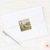 The Milkmaid, 1860 Vierkante Sticker (Envelop)