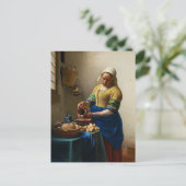 The Milkmaid by Johannes Vermeer Feestdagenkaart (Staand voorkant)