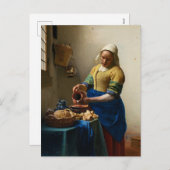 The Milkmaid by Johannes Vermeer Feestdagenkaart (Voorkant / Achterkant)