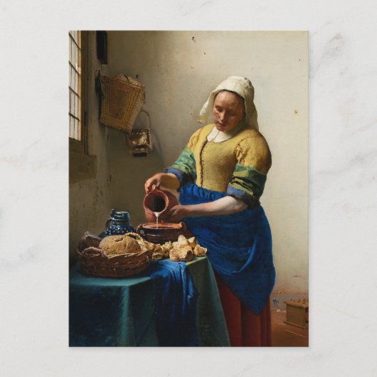 The Milkmaid by Johannes Vermeer Feestdagenkaart (Voorkant)