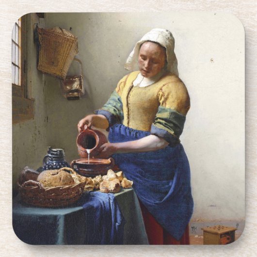 The Milkmaid, c.1658-60 (olie op canvas) Bier Onderzetter (Voorkant)