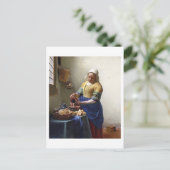The Milkmaid, c.1658-60 (olie op canvas) Briefkaart (Staand voorkant)