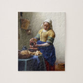 The Milkmaid, c.1658-60 (olie op canvas) Legpuzzel (Verticaal)