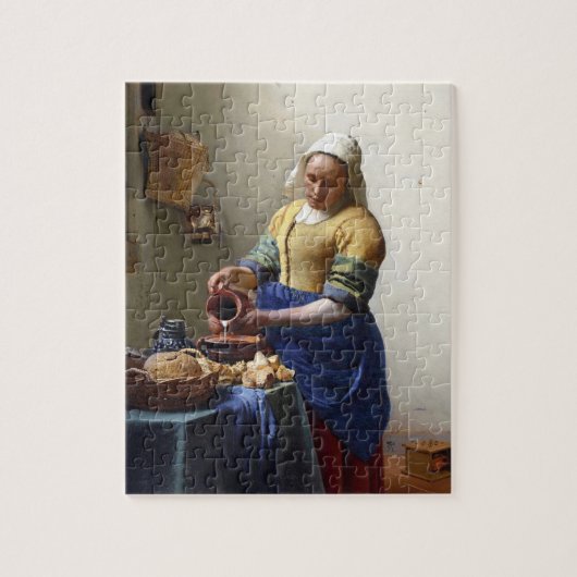 The Milkmaid, c.1658-60 (olie op canvas) Legpuzzel (Verticaal)