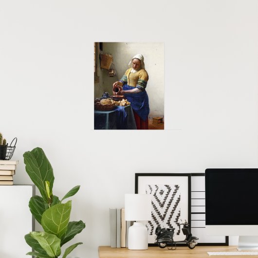 The Milkmaid, c.1658-60 (olie op canvas) Poster (Thuiskantoor)