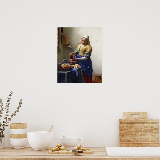 The Milkmaid, c.1658-60 (olie op canvas) Poster (Keuken)