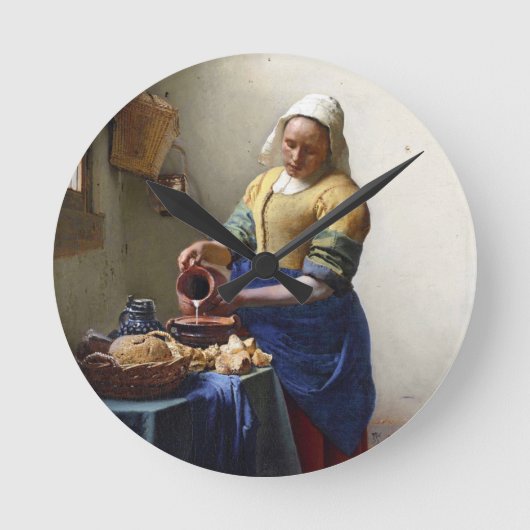 The Milkmaid, c.1658-60 (olie op canvas) Ronde Klok (Voorkant)