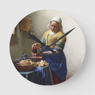 The Milkmaid, c.1658-60 (olie op canvas) Ronde Klok