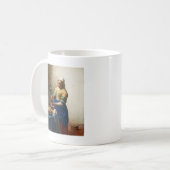 The Milkmaid, Custom gifts. Painting by Vermeer Koffiemok (Voorkant links)