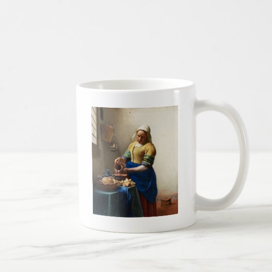 The Milkmaid, Custom gifts. Painting by Vermeer Koffiemok (Rechts)