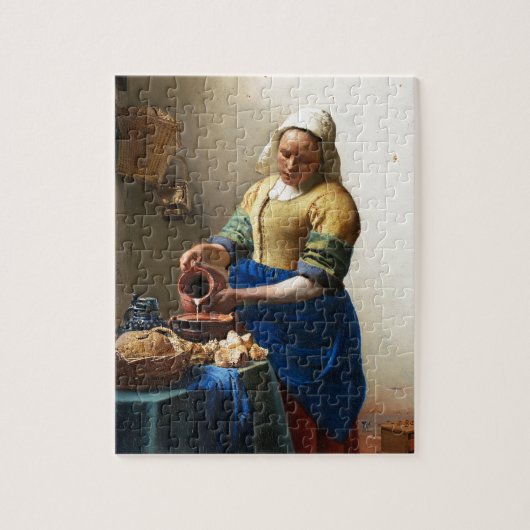 The Milkmaid, Custom gifts. Painting by Vermeer Legpuzzel (Verticaal)
