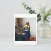 The Milkmaid, Johannes Vermeer, 1657-1658 Briefkaart (Staand voorkant)
