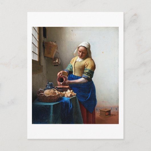 The Milkmaid, Johannes Vermeer, 1657-1658 Briefkaart (Voorkant)
