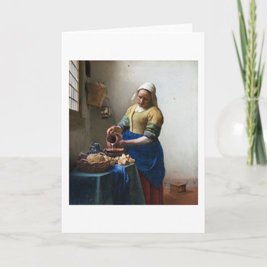 The Milkmaid, Johannes Vermeer, 1657-1658 Kaart (Voorkant)