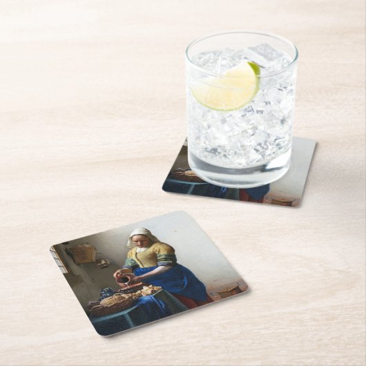 The Milkmaid, Johannes Vermeer, 1657-1658 Kartonnen Onderzetters (Insitu)