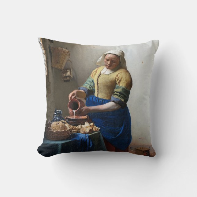 The Milkmaid, Johannes Vermeer, 1657-1658 Kussen (Voorkant)