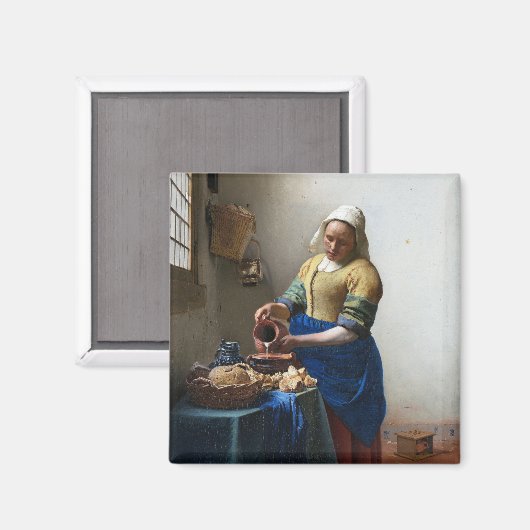 The Milkmaid, Johannes Vermeer, 1657-1658 Magneet (Voorkant / Achterkant)