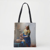 The Milkmaid, Johannes Vermeer, 1657-1658 Tote Bag (Voorkant)
