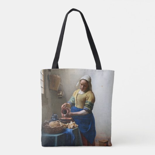 The Milkmaid, Johannes Vermeer, 1657-1658 Tote Bag (Achterkant)