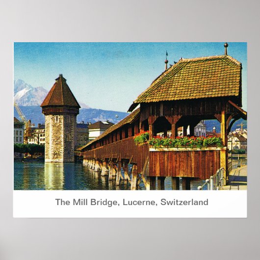 The Mill Bridge, Lucerne, Switzerland Poster (Voorkant)
