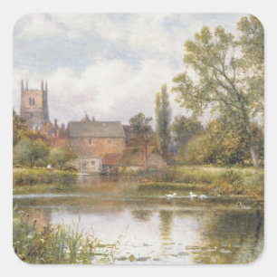 The Millpond, 1901 (olie op doek) Vierkante Sticker