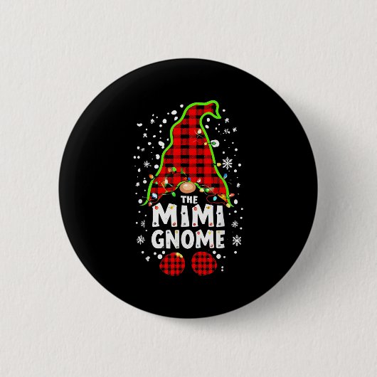 The Mimi Gnome Matching Family Christmas Outfit Gr Ronde Button 5,7 Cm (Voorkant)