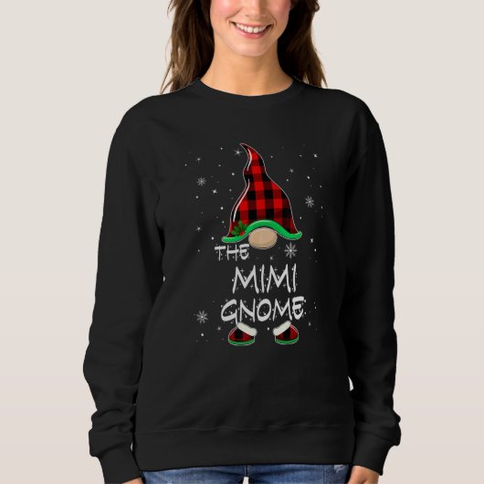 The Mimi Gnome Red Buffalo Plaid Christmas Pajama Trui (Voorkant)