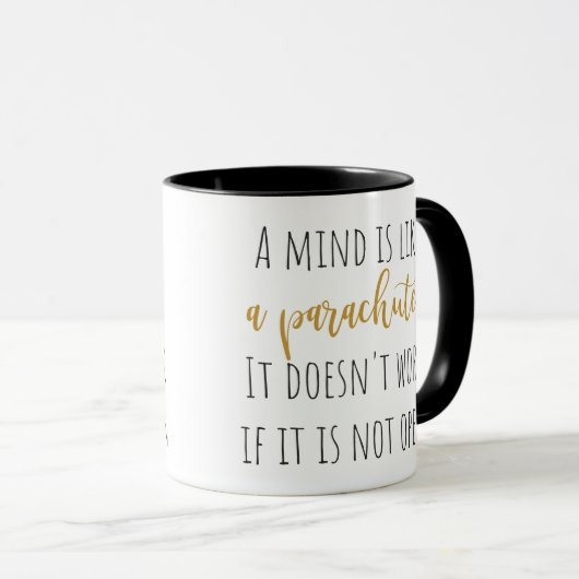 The Mind Is Like A Parachute... Mug Mok (Voorkant rechts)