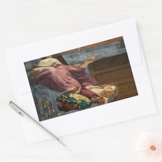 The Minx (by John Collier) Rechthoekige Sticker (Envelop)