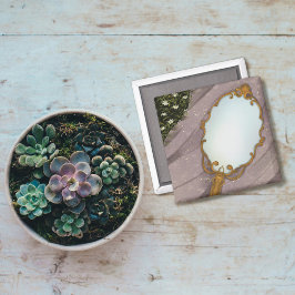 The Mirror I - A Golden Mirror on the Grass Magneet