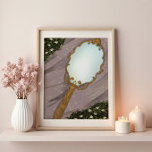 The Mirror I - A Golden Mirror on the Grass Poster