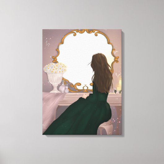 The Mirror II - Sitting in Piece Canvas Afdruk (Voorkant)