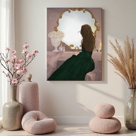 The Mirror II - Sitting in Piece Canvas Afdruk