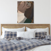 The Mirror III - A Girl Half Hidden Canvas Afdruk (Insitu (Slaapkamer))