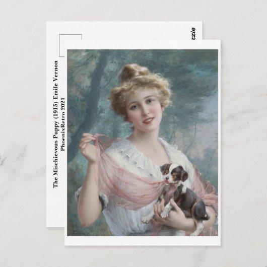 The Mischievous Puppy (1915) Emile Vernon Briefkaart (Voorkant / Achterkant)