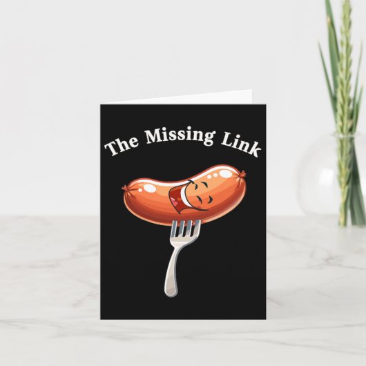 The Missing Link Sausage Smile BBQ Party Fun Kaart (Voorkant)
