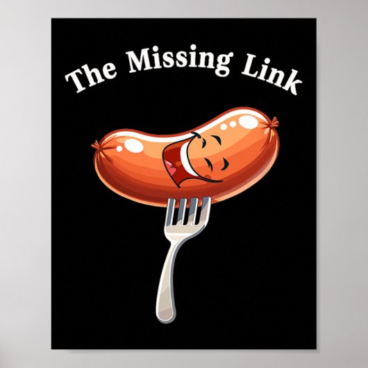 The Missing Link Sausage Smile BBQ Party Fun Poster (Voorkant)