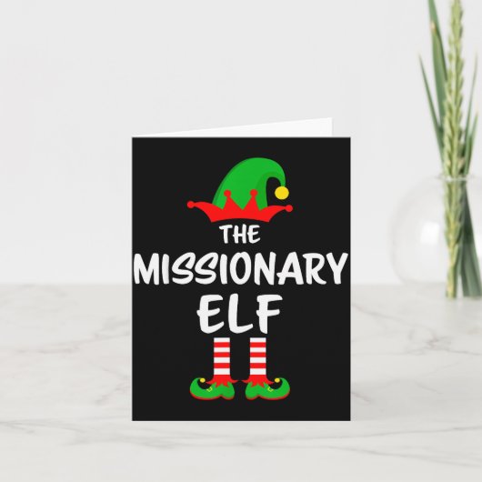 The Missionary Elf Matching Family Christmas  Kaart (Voorkant)