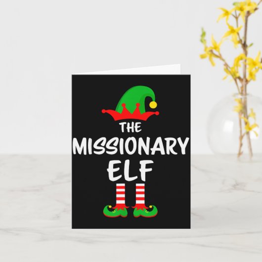 The Missionary Elf Matching Family Christmas  Kaart (Gele Bloem)